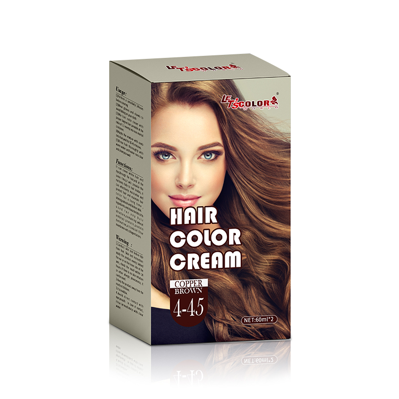 Krim Warna Rambut Copper Brown Mild Formula untuk Kegunaan Peribadi