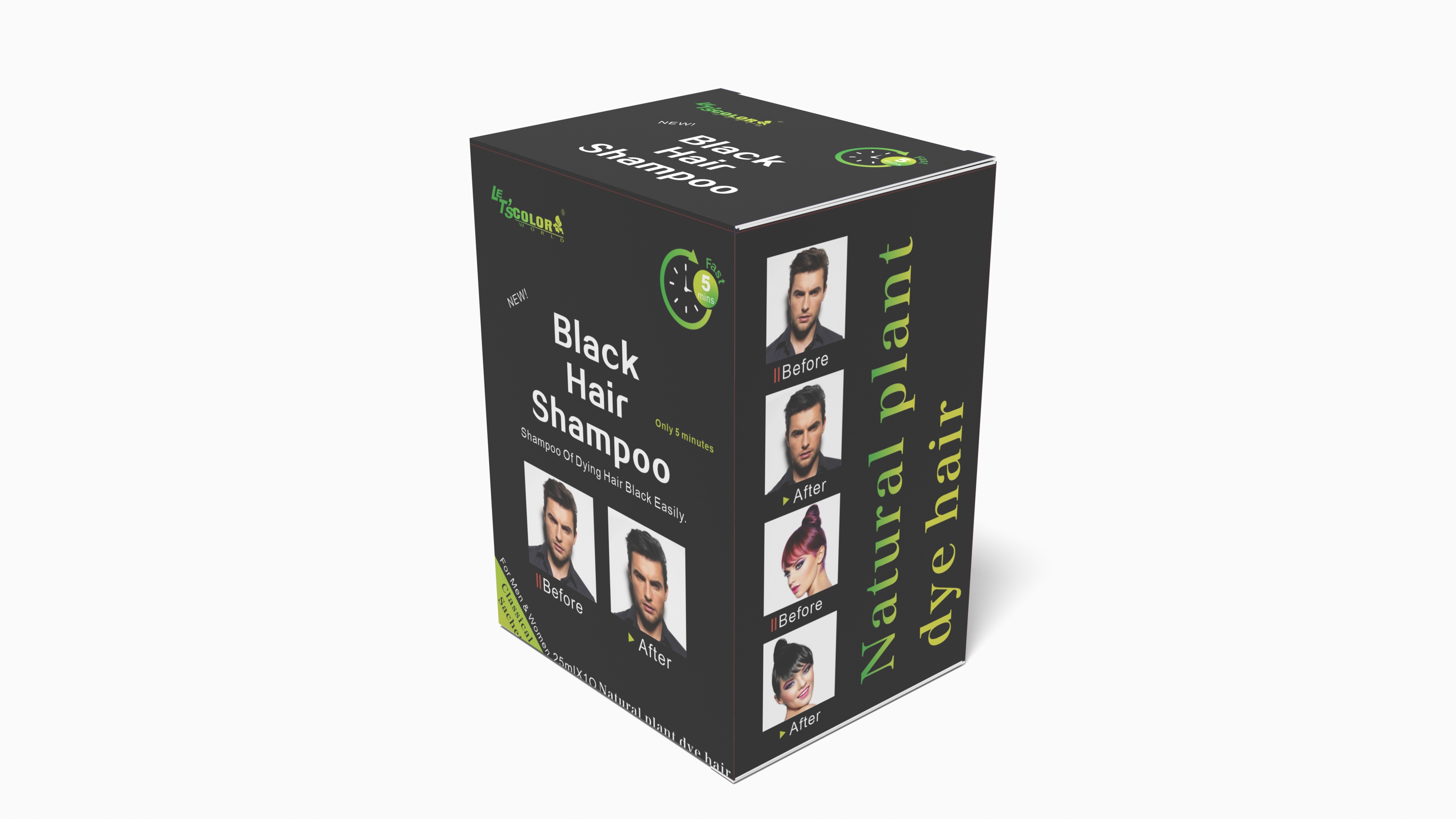 Syampu Warna Rambut Lelaki Organik Hitam Asli